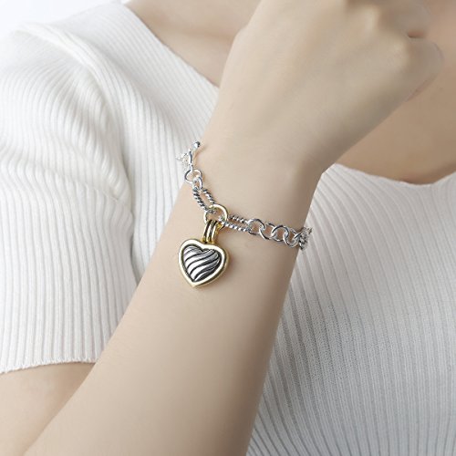 UNY JEWEL Jewelry Make a Statement with Foxtail Link Chain Bracelet Designer Brand Inspired Women Valentine - color: Twisted Cable Link Chain Heart