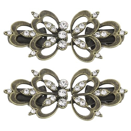 uxcell Vintage Sweater Clips, Cape Cloak Clasp Retro Cardigan Clips Shawl Collar Clasp Dress Brooch Clip for Women - color: Bronze