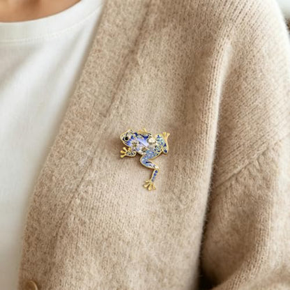 Santuzza 925 Sterling Silver Enamel Brooch Pin for Women - color: [E]Frog