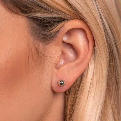 15 Pairs Surgical Steel Ball Stud Earrings Set | Fadeless, PVD Plating, Stainless Steel, Fadeless, Waterproof, High Polish, Hypoallergenic - color: Silver 16Pairs (4mm 5mm )
