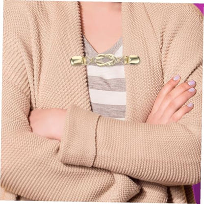 Healeved 3pcs Vintage Cardigan Clips and Sweater Collar Pins Retro Brooch Buckle Ladies Shawl Clips for Clothing Accessories and Scarf Styling