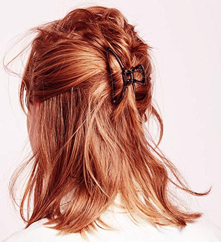 HH&LL Hair Clips, Metal Hair Claw Barrette Clamp Jaw for Women (2, Black+ Silver) - color: Black+ Silver