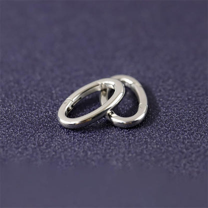 1Pc Oval Spring Clasps Clips Connector Rings for Keychain DIY Crafts (Silver-F) - color: Silver-F