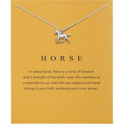 Baydurcan Dainty Silver Necklace for Women Ankh Horse Celtic Necklace Gifts | Dainty charm gifts for friends sister mother, birthday, christmas, graduation gifts. Ready to give with card & envelope. - style: Horse