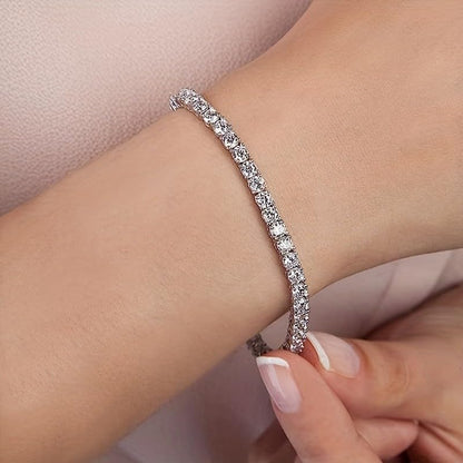 Stainless Steel None Tarnish Tennis Bracelet set with Round Cut Infinite Cubic Zirconia CZ - style: Stone: 5mm