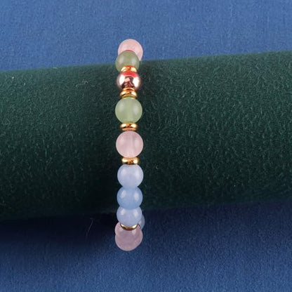 KSQS Healing Stone Bead Bracelet for Women, Natural Gemstones Balance Protection Bracelet, Spiritual Crystal Beads Bracelet Anxiety Relief with Meaning Card - color: Bestie