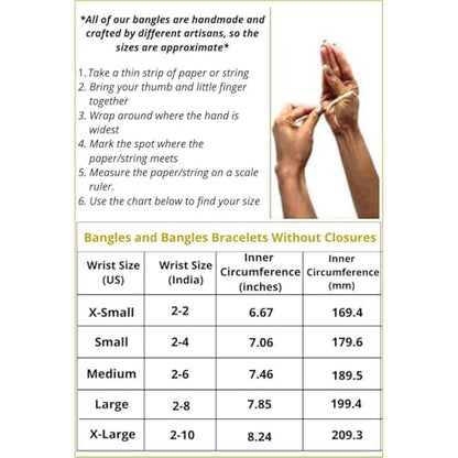 Efulgenz Indian Wedding Bridal Bollywood Broad Big Bracelet Bangle Set - size: 2-8