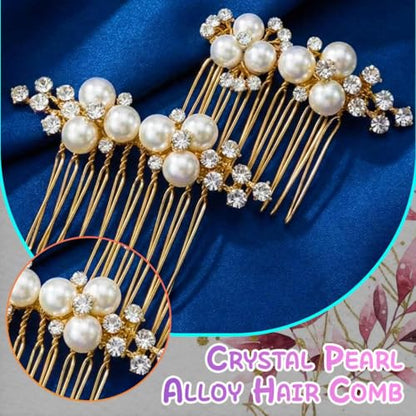 Brishow Bridal Pearl Hair Combs Gold Wedding Hair Accessories Fancy 2 Piece Hair Combs for Bridesmaid Women and Girls - color: Gold