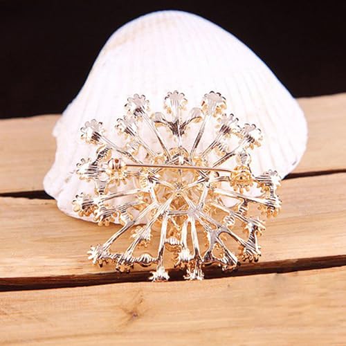 Delicate Pearl Crystal Brooch Pins for Women Girls Dance Balls Wedding Bridal Jewelry - color: D Gold