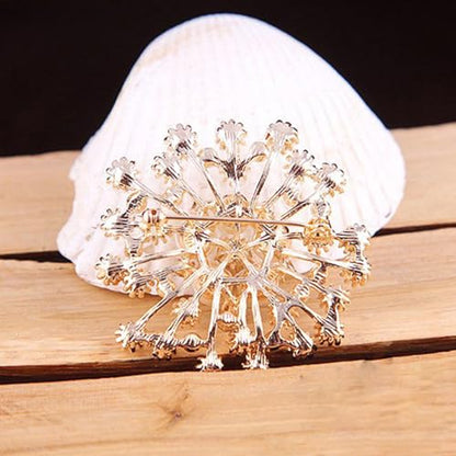 Delicate Pearl Crystal Brooch Pins for Women Girls Dance Balls Wedding Bridal Jewelry - color: D Gold
