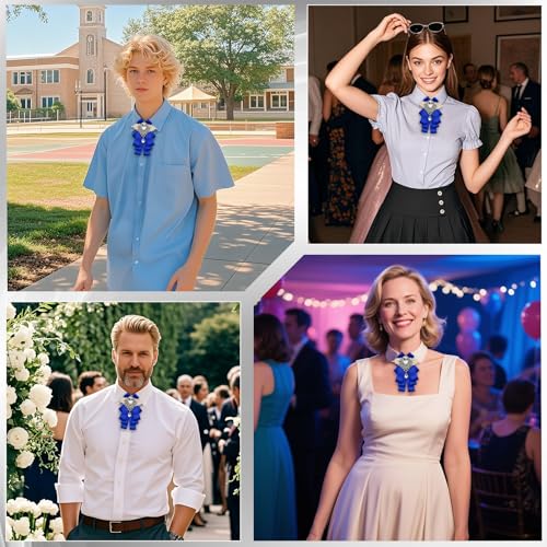 Big Rhinestone Bow Ties，Bowtie Pre-Tied Bowties Men Women | Suit for tuxedo party wedding - color: Royal Blue