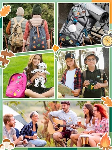 JUNEBRUSHS 28 pcs Camping Enamel Funny Outdoors Adventure Brooch Pins Lapel Pins for Camping Adventure Birthday Party Decorations Gift Supplies Clothes Backpacks Decor Accessories - style: Camping Style