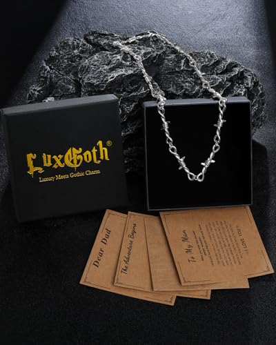 Stainless Steel Gothic Y2K Punk Rock Emo Biker Pendant Necklace | Cosplay Vintage Viking Alt Edgy Fashion Charm Necklace Jewelry for Men Women Active Daily Wear - style: Punk Barbed Wire(Adjustable)