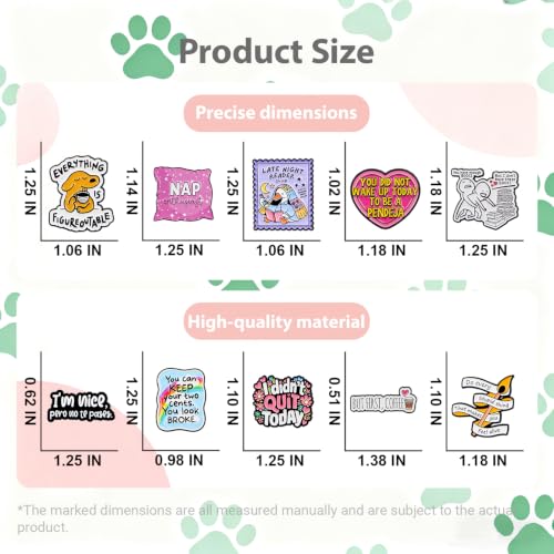 2/4/5/20pcs Funny Enamel Pins Bulk - Aesthetic Hard Enamel Lapel Pins Set, Art Brooches for Backpacks, Jackets, Hats, Bags, Lanyards, Cute Animal Pins for Adults, Kids, Women, Men - style: 20pcs Quote