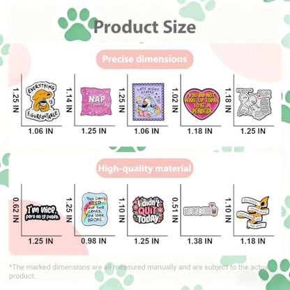 2/4/5/20pcs Funny Enamel Pins Bulk - Aesthetic Hard Enamel Lapel Pins Set, Art Brooches for Backpacks, Jackets, Hats, Bags, Lanyards, Cute Animal Pins for Adults, Kids, Women, Men - style: 20pcs Quote