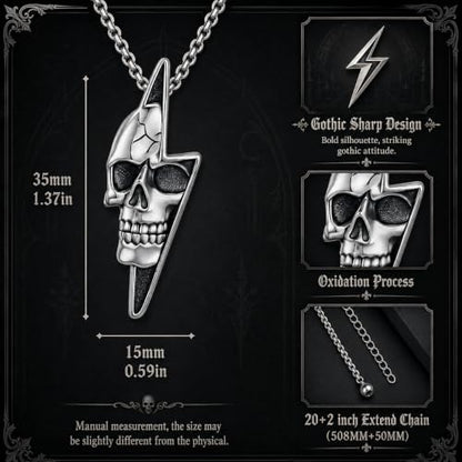 Skull Necklace for Men Women Gothic Skull Necklace for Men Women - style: Skull necklace#3