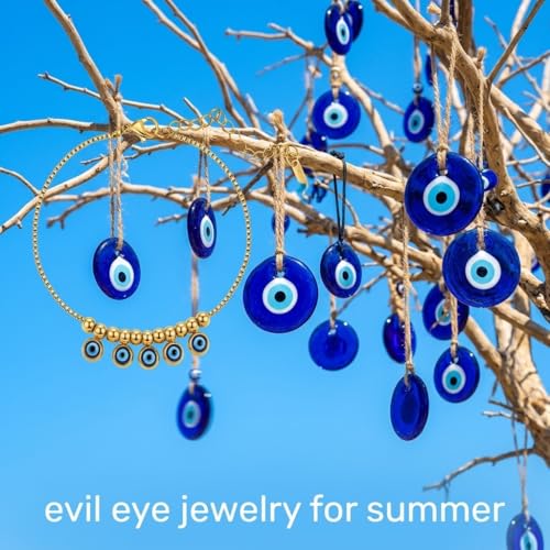Evil Eye Anklet Bracelet 14K Gold Plated Evil Eye Ankle Bracelet Beach Foot Chain Jewelry Gifts for Women
