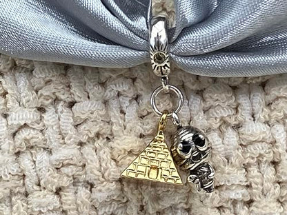 Vegas Safety Chain Sun Birthday Mom Camera Dog God Psalm Bead Pendant 925 Sterling Silver Dangle Compatible With Pandora Moments Charm Bracelet - style: Egyptian Mummy Egypt Pyramid Gold Pharoah