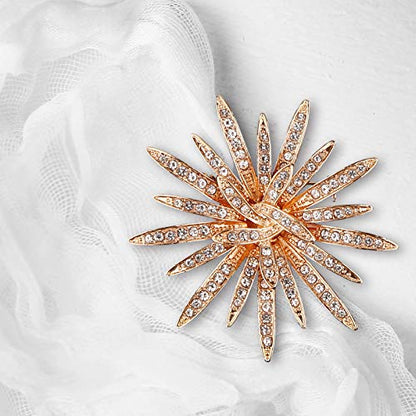 Pearl Diamond Brooch Pins for Dress Sweater Scarf, Wedding Party Decoration Birthday Christmas Gift - style: Sun Flower