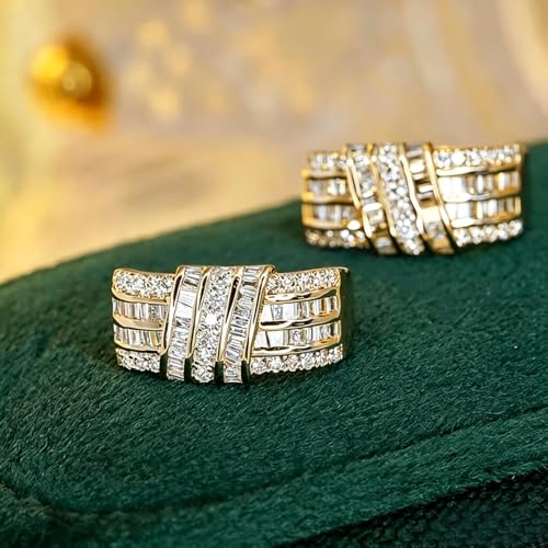 Modern Fashion Women Hoop Earrings Full Crystal CZ Wedding Trendy Jewelry - color: Gold Color