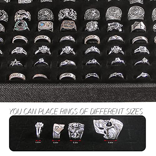 Julysky 2 PCS Stackable Ring Tray for Drawer,Jewelry Holder Organizer,Ring Display Stand for Selling - size: 100 Slot Ring Tray + 100 Slot Ring Tray