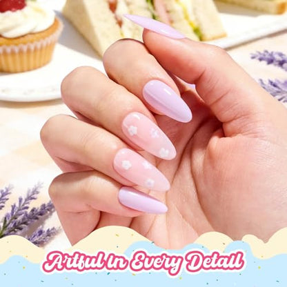 Beetles Purple Gel Nail Polish, Lavender Macarons, Light Purple Gel Polish | Color-Matched Bottle Design, Soak Off UV LED, Long-Lasting Nails Art for Home DIY & Holiday - color: J - Creme Purple | Lavender Macarons