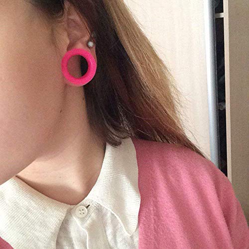 PunkTracker 18 Pairs 3-25mm Acrylic Screw Ear Tunnels | Thick Silicone Double Flared Ear Gauge - style: Gauge=9/16”(14mm)