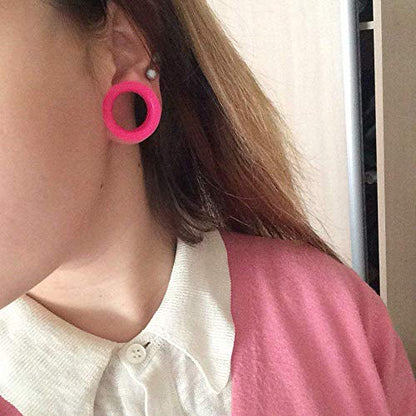 PunkTracker 18 Pairs 3-25mm Acrylic Screw Ear Tunnels | Thick Silicone Double Flared Ear Gauge - style: Gauge=6g(4mm)