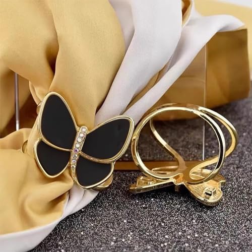 3pcs Fashion Scarf Ring Clip 3 Rings Silk Scarves Clip For Women Shawl Clip Buckle Gold Smooth Scarf Brooches Buckle - color: Scarf clip D-2PCS