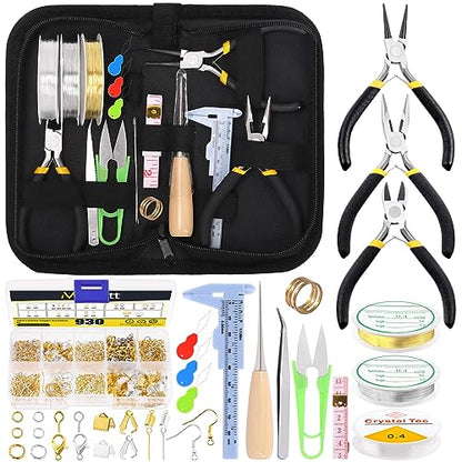 Mardatt 950Pcs Jewelry Making Supplies Kit - Includes Pliers, Wires, Jump Ring Opener, Tweezers, Awl & Accessories for Making & Repair - size: No.1-950Pcs