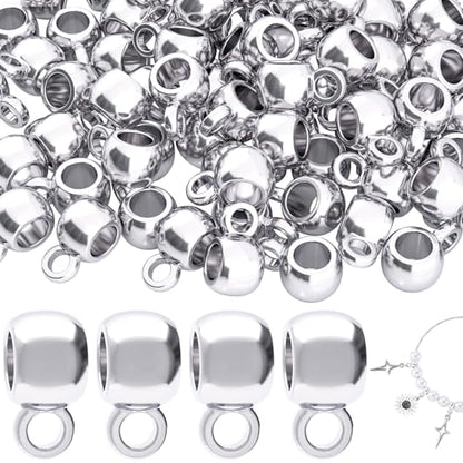Joez Wonderful Links Bail Beads, Hypoallergenic Alloy Column Spacer Beads - color: 100 Silver, L