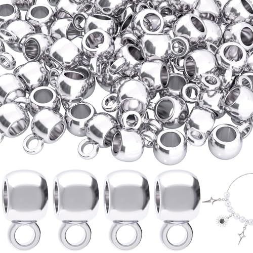 Joez Wonderful Links Bail Beads, Hypoallergenic Alloy Column Spacer Beads - color: 100 Silver, L