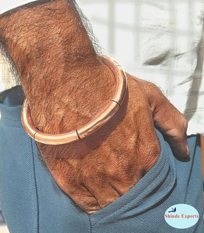 SHINDE EXPORTS pure copper bracelets cuf kada bangle for men and women - style: Heavy 95gms with notches