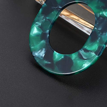 Acrylic Earrings For Women Statement Geometric Earrings Resin Acetate Drop Dangle Earrings Mottled Hoop Earrings Fashion Jewelry - color: E:Green