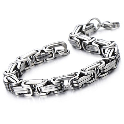 COOLSTEELANDBEYOND Mens Women New Stainless Steel Braided Link Bracelet Polished - color: A-Metal Color: Silver