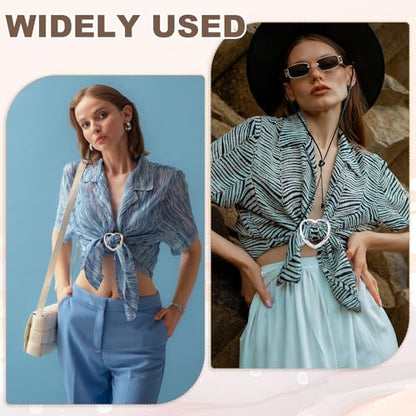 PATIKIL Silk Scarf Ring Clip, Heart T-shirt Tie Clips Scarves Pin Shawl Slide Buckles Fashion Metal Clothing Ring Wrap Holder for Women Jewelry Accessories Gift - color: Gold Tone