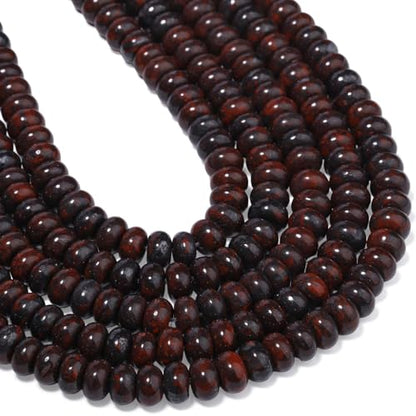 Songxi 5x8mm Natural Deep Red Stone Rondelle Beads, 75PCS Spacer Round Loose Abacus Beads for Jewelry Making, Gemstone for Bracelet Necklace Earrings, Arts and Crafts - color: Deep Red Stone