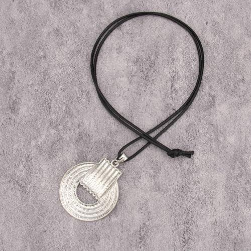 Boho Necklaces for Women Chunky Circle Necklace Bohemian Necklaces | Chunky Boho Necklace for Women Layered Boho Circle Leather Choker Necklace Long Vintage Necklaces Bohemian Jewlery Gifts - style: Boho Chunky Necklace