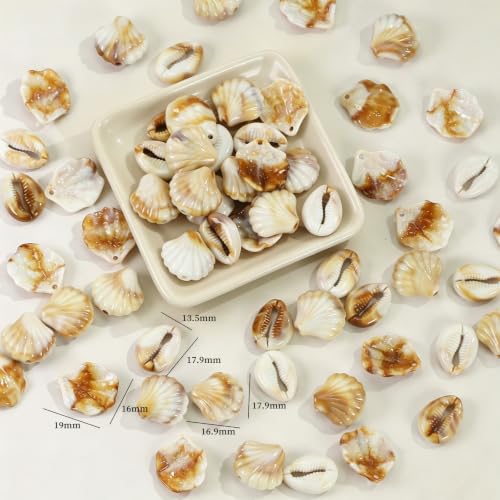 Acrylic Shell Beads 100 Pcs with Big Hole – Faux Seashell Spacer Beads, Natural Look Ocean Starfish Snail Conch Scallop Turtle Charms for Summer DIY Necklace Bracelet Earring Jewelry Making