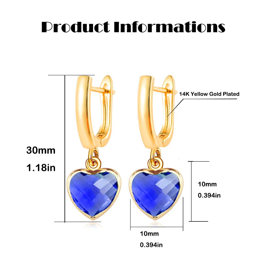 Geometric 14K Gold Crystal Stone Quartz Gemstone Leverback U Hoop Drop Dangle Earrings Jewelry for Women - color: F01