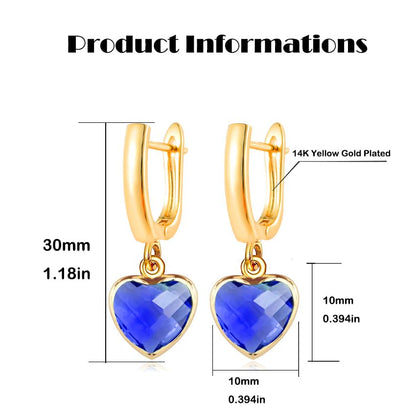 Geometric 14K Gold Crystal Stone Quartz Gemstone Leverback U Hoop Drop Dangle Earrings Jewelry for Women - color: F01
