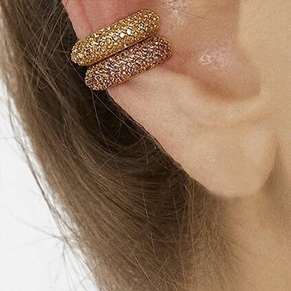 Ear Cuffs Non Piercing Aretes De Mujer Gold Chunky Earrings for Women Clip On Earrings Non Tarnish Gold Earrings Gifts Trendy Stuffers - color: 3PCS Colorful Rhinestones Ear Cuff