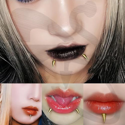 ZS 20G Spike Nose Rings Studs, 18G Stainless Steel Spike Stud Earrings, 16G Septum Lip Rings Cartilage Tragus Helix Piercing for Women Men - color: 24pcs 16g lip ring stud(gold+silver)