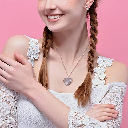 Locket Necklace that Holds Pictures Flower Lockets Pendant Necklaces Birthday Gifts Jewelry - style: Gold-plated Heart