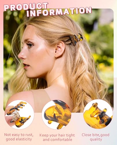 Molans 12 Pcs Small Hair Clips Mini Claw Jaw Clips Women Girls Thin Hair | Tiny Short Acrylic Cute Clips Non Slip Little Hair Accessories Clamps for Half Updo Styling Fine Hair Bangs Kids Toddlers - color: Black+Leopard