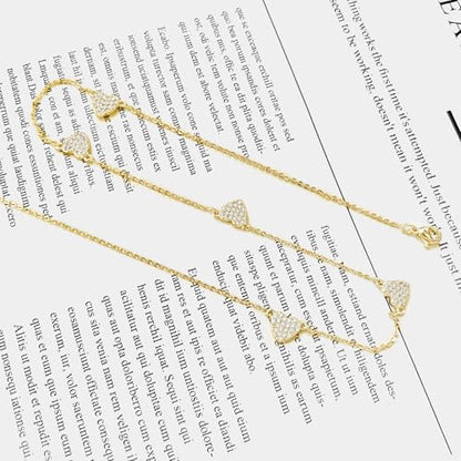 Airmb Heart Necklace for Women Gold/Silver Plated Trendy Heart Choker Lover Pendant Hypoallergenic Fashion Gold/Silver Necklace for Women Love Jewelry Gift for Women Girlfriend - color: 5 Heart-Crushed CZ-Gold