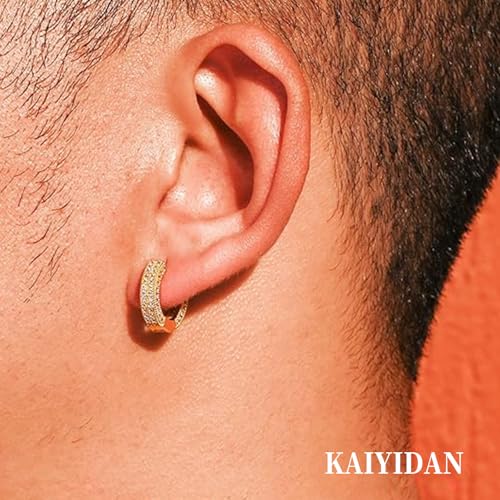 2 Pairs Gold/Silver Hoop Earrings For Women Set Trendy,14K Plated Gold Chunky Huggie Hoop Earings Pack,Oval Twisted Statement Silver Hoops,Fashion Jewelry Gift - color: B3 Pave CZ Hoops Set