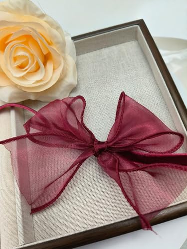 Bow Choker Necklace Sexy Bow Tie Choker Adjustable Gothic Lace Neckband Retro Lolita Sweet Collarbone Necklace Prom Wedding Party Trendy Jewelry for Women - color: Red