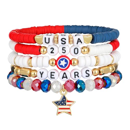 Boho Beaded Stretch Bracelets For Women Stackable Crystal Gold Plated Beaded Bracelets Set Trendy Handmade Friendship Braeclet Jewelry Gifts - color: U-250th bracelet 1