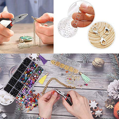 EuTengHao 1504Pcs Gold Open Jump Ring and Lobster Clasps Kit - Jewelry Making Repair Supplies with Pliers and Tweezers - color: Gold